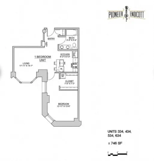 Floor plan 1BR/1BA