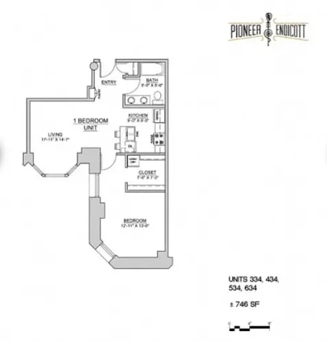 Floor plan 1BR/1BA