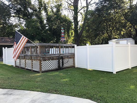 Pool deck and fence