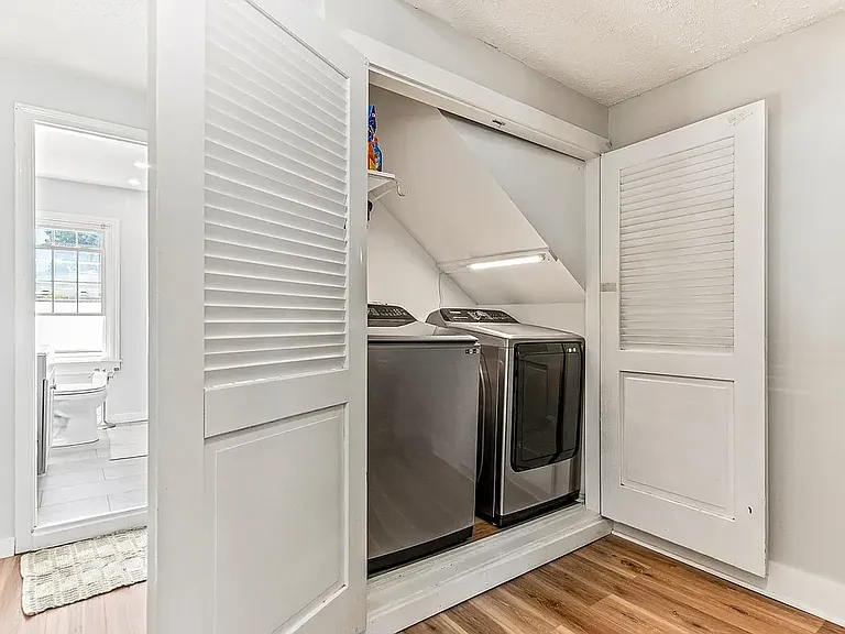 Second-floor laundry.