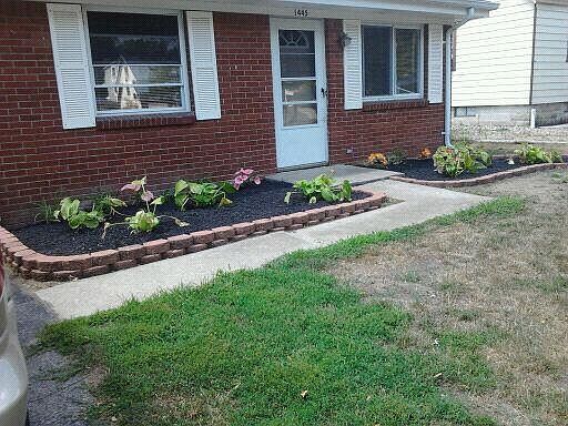 Maintenance free brick with gardens