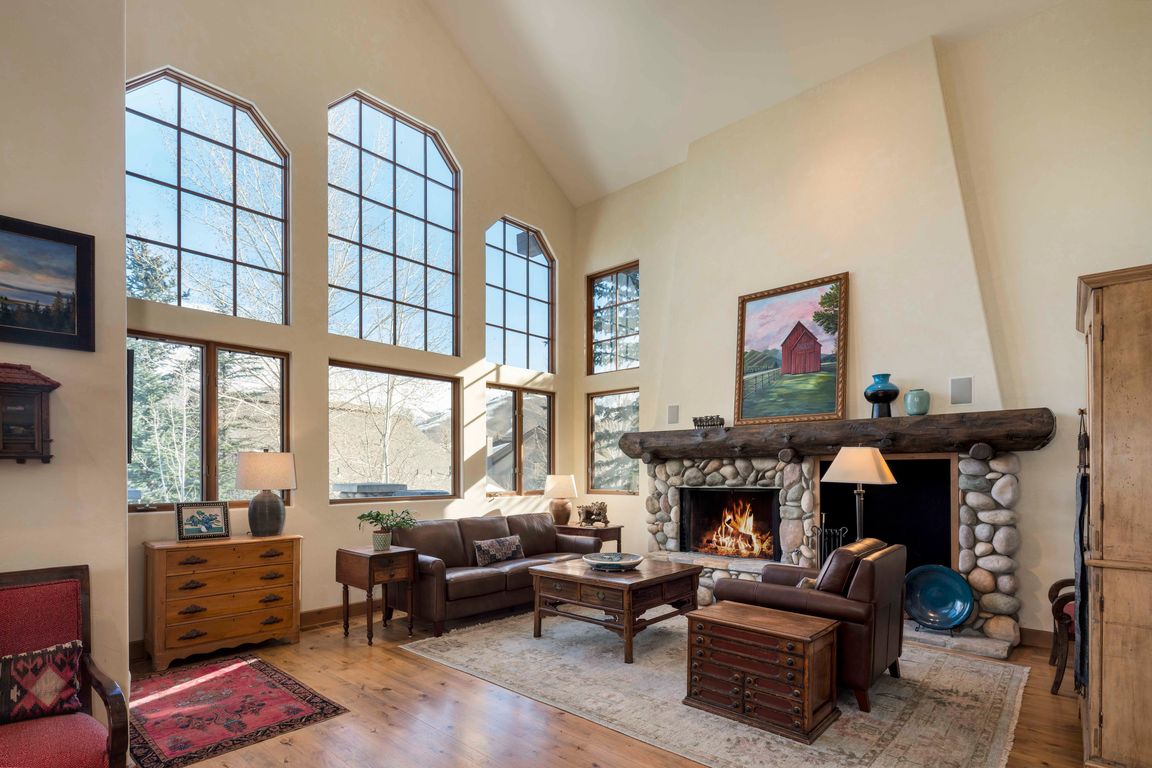 Living Room with Wood Fireplace