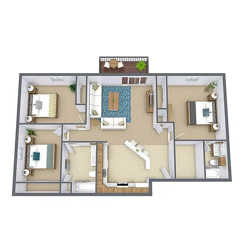 Floor plan Three Bedroom 32A