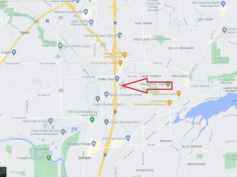 showing proximity to freeways and Trader Joe's