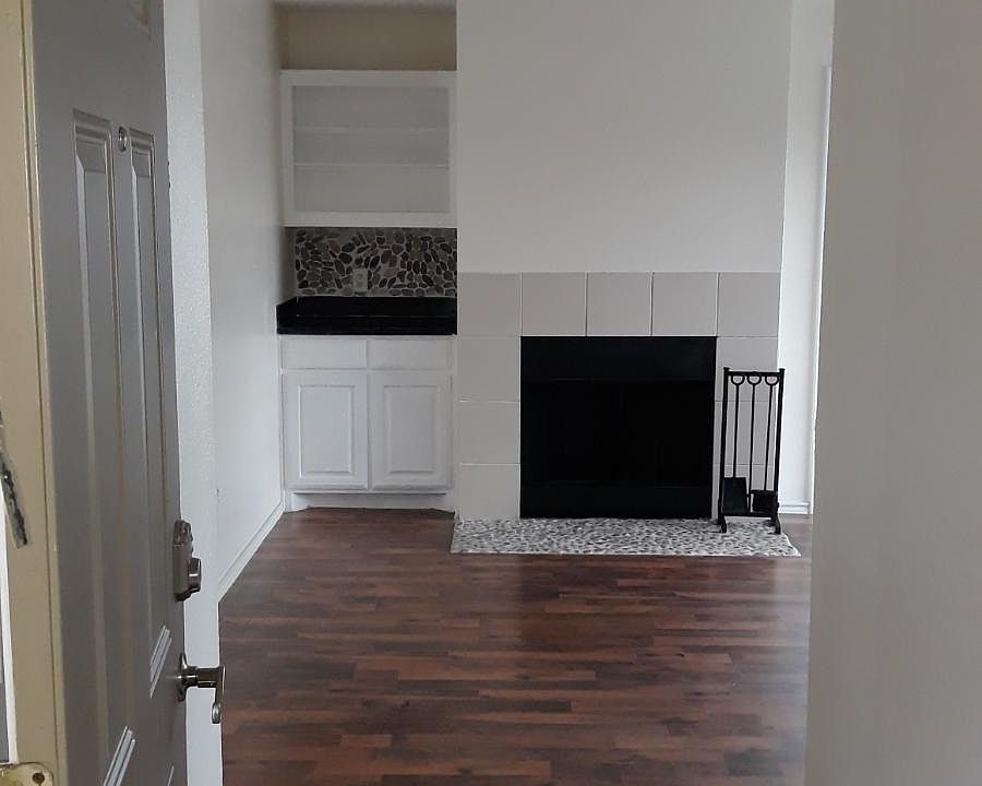 Living room and fireplace
