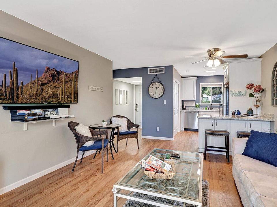 Living room and kitchen.