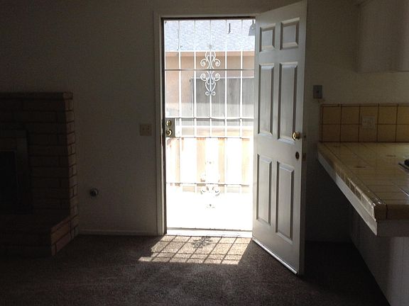 Front door entrance view from inside living room