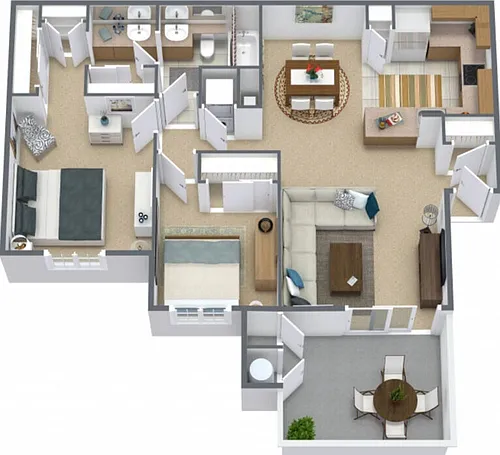 Floor plan 2 Bed 1.5 Bath Renovated