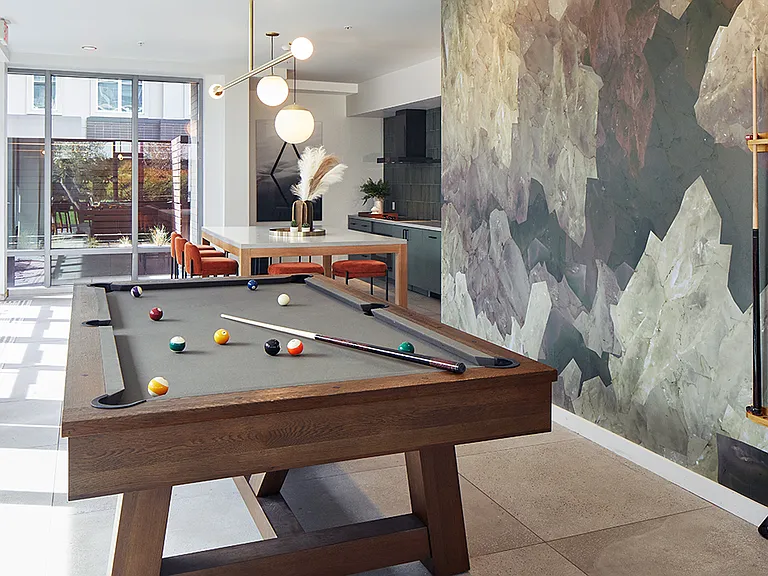 Apartment community Resident Lounge Lounge at Griffis South Waterfront in Portland, Oregon.