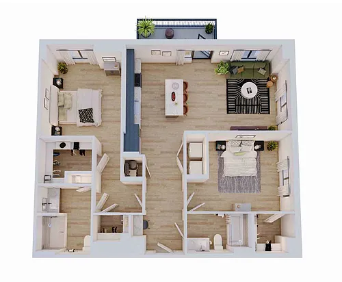 Floor plan 2 Bed/2 Bath-B8