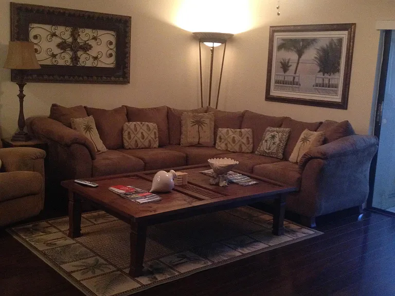view of living room from dining room