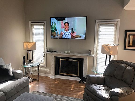 Living room with fireplace