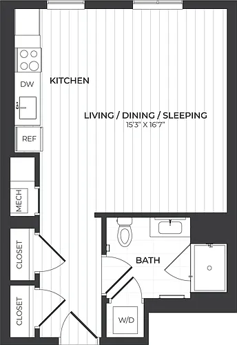 Floor plan Studio-S2-Center