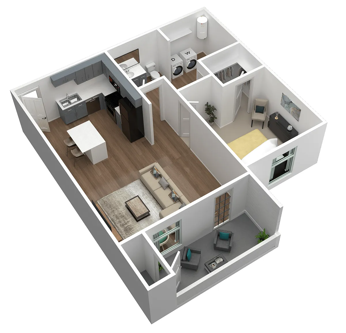 Floor plan 1 Bed 1 Bath A
