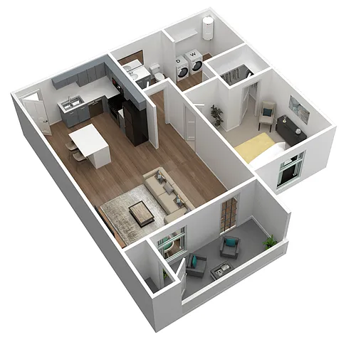 Floor plan 1 Bed 1 Bath A
