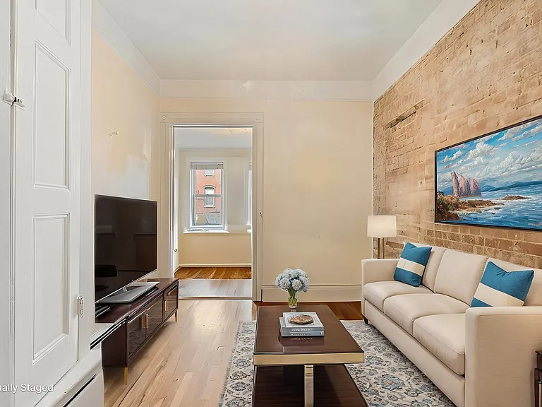 Living room virtually staged
