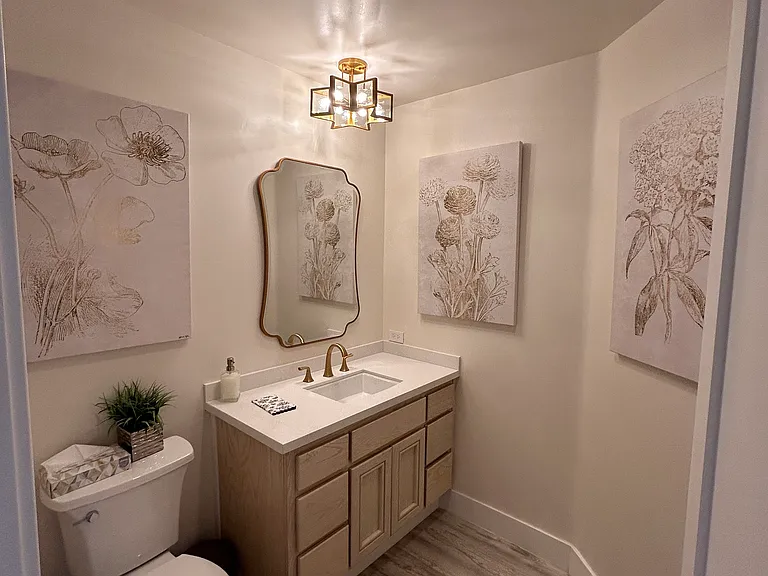 Guest powder room in main house