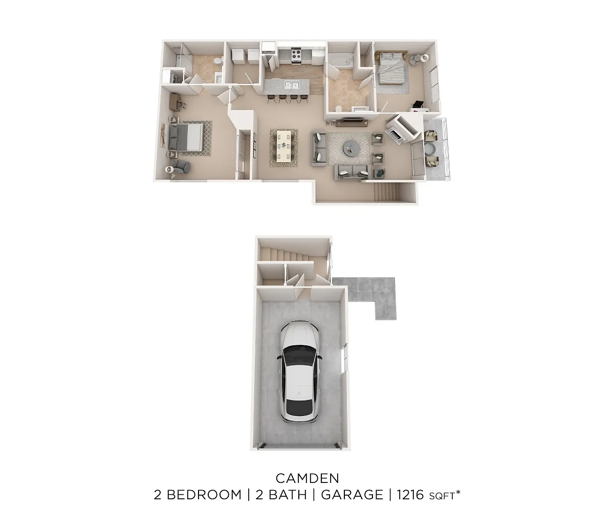 Floor plan Camden w/ Garage - Upper Level