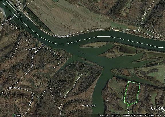 Aerial: Dam upper left