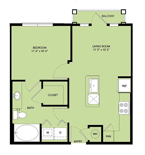 Floor plan A1-561sf-A1.6