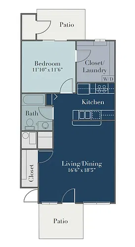 Floor plan 1Bed/1Bath Dn Mkt
