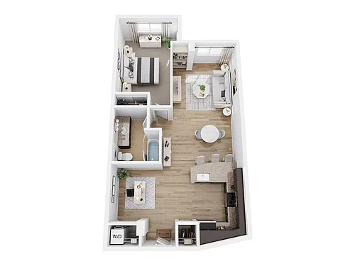 Floor plan 1 x 1 + Den A