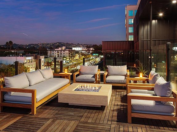 Rooftop Terrace w/ Fire Pit at Ten 310 in Los Angeles, CA.