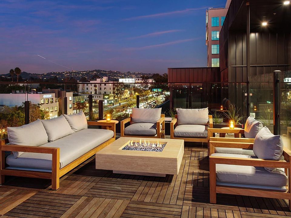 Rooftop Terrace w/ Fire Pit at Ten 310 in Los Angeles, CA.