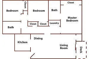 Floor plan 3 Bed 2 Bath