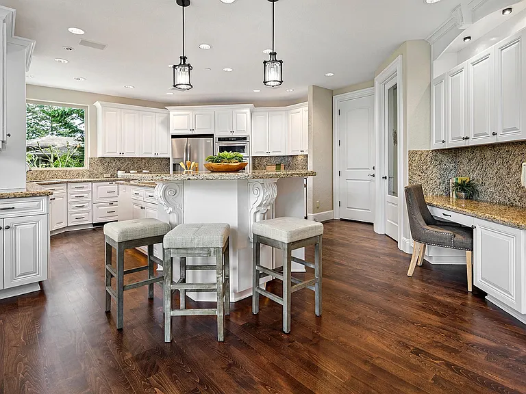 Kitchen with bar stools
