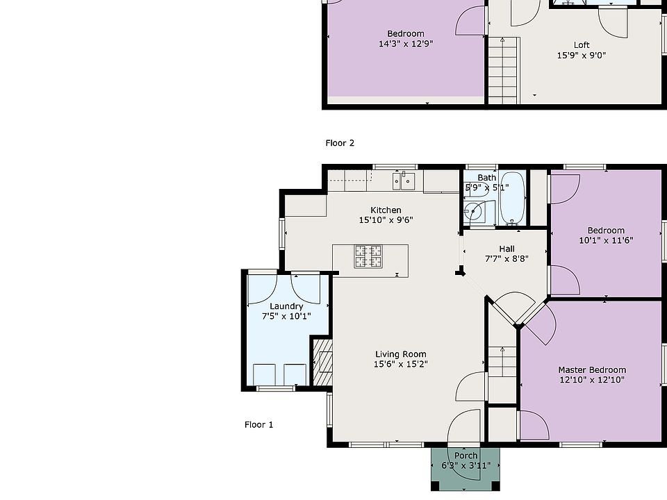 Floorplan of Hunsucker's Place located within walking distance of Cone Hospital and Downtown Greensboro
