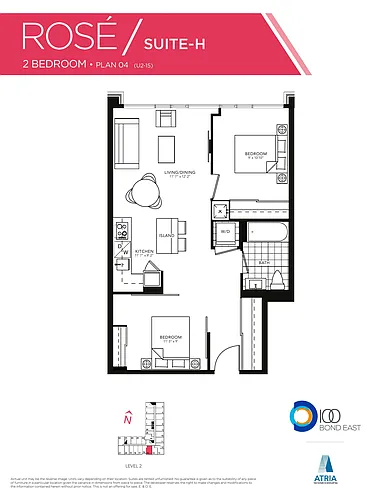 Floor plan 2 Bedroom(s) and 2 Bathroom(s)
