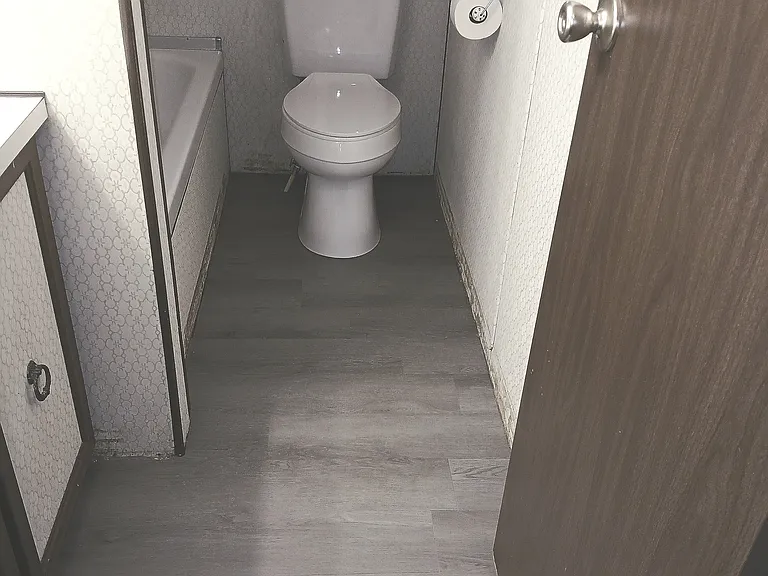 2nd Bath, New toilet, Sink, faucet, and flooring