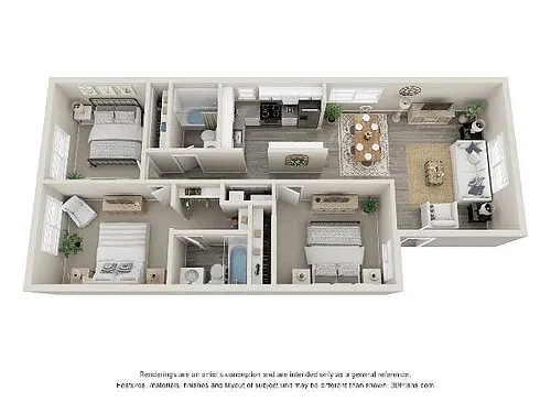 Floor plan 3 Bed 2 Bath - Renovated