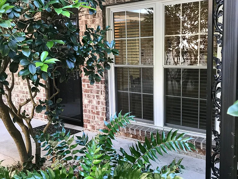 From the courtyard unit door and living room window