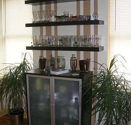 Dry bar in living room