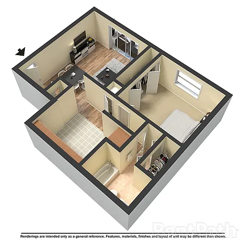 Floor plan 1x1A