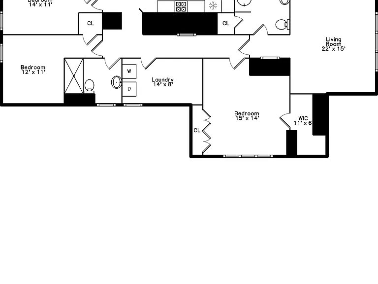 Floor Plan of Third Floor showing 2200 square feet of living space, equal to that of a cosy home.