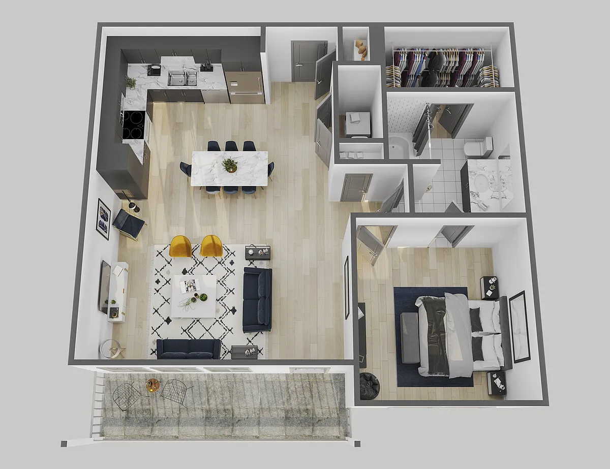 Floor plan 1Bedroom, 1 Bathroom, 765 SQFT