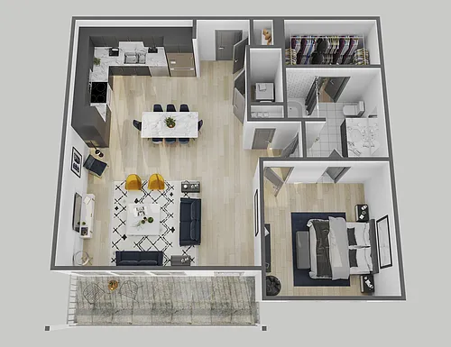 Floor plan 1Bedroom, 1 Bathroom, 765 SQFT