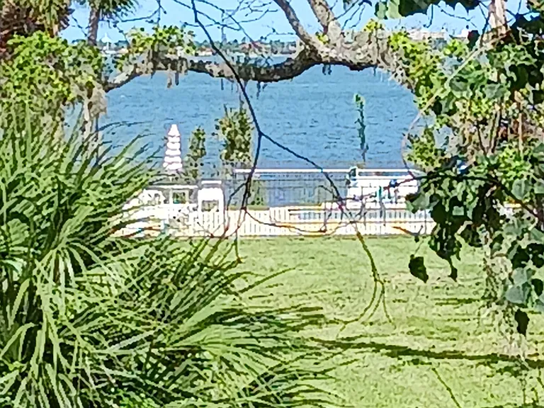 View of pool and river beyond