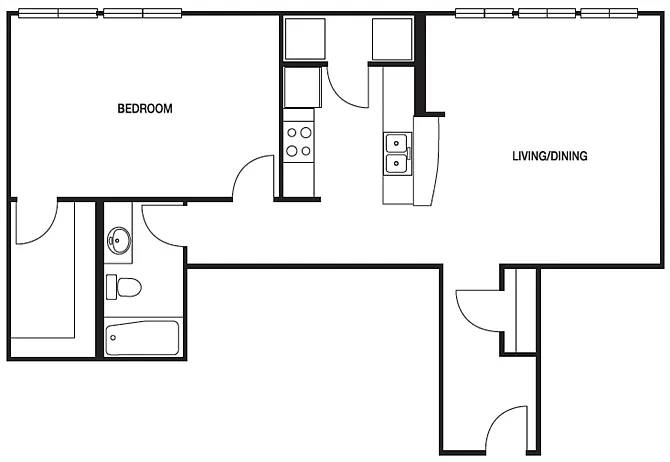 Floor plan A11 1 Bed 1 Bath