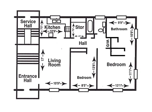 Floor plan 2 bedroom 2 bath