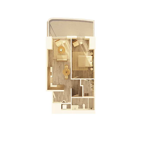 Floor plan 1 BD Type B (A03)