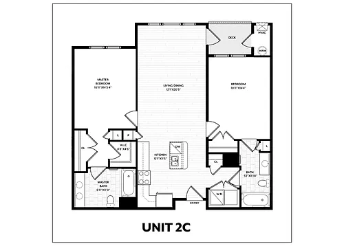 Floor plan 2 Bed/2 Bath-2C