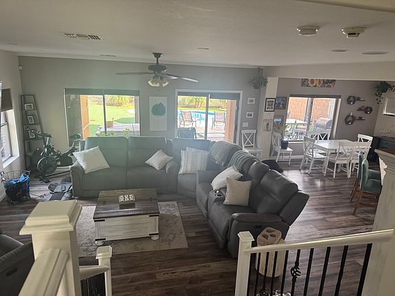 Living room facing backyard