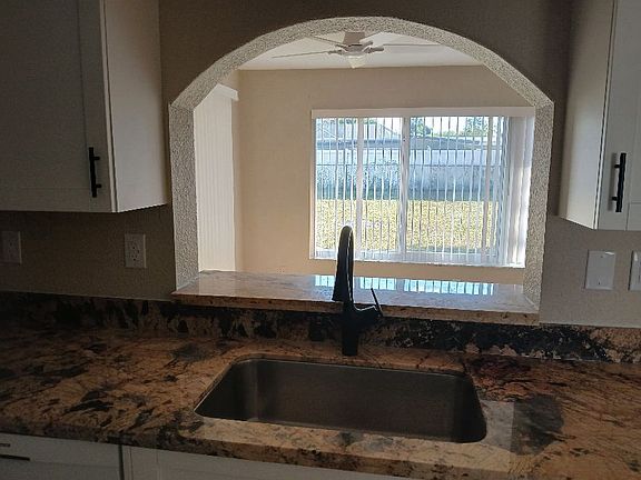 kitchen sink and pass thru area