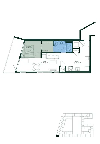 Floor plan 1 Bed/1 Bath-A5