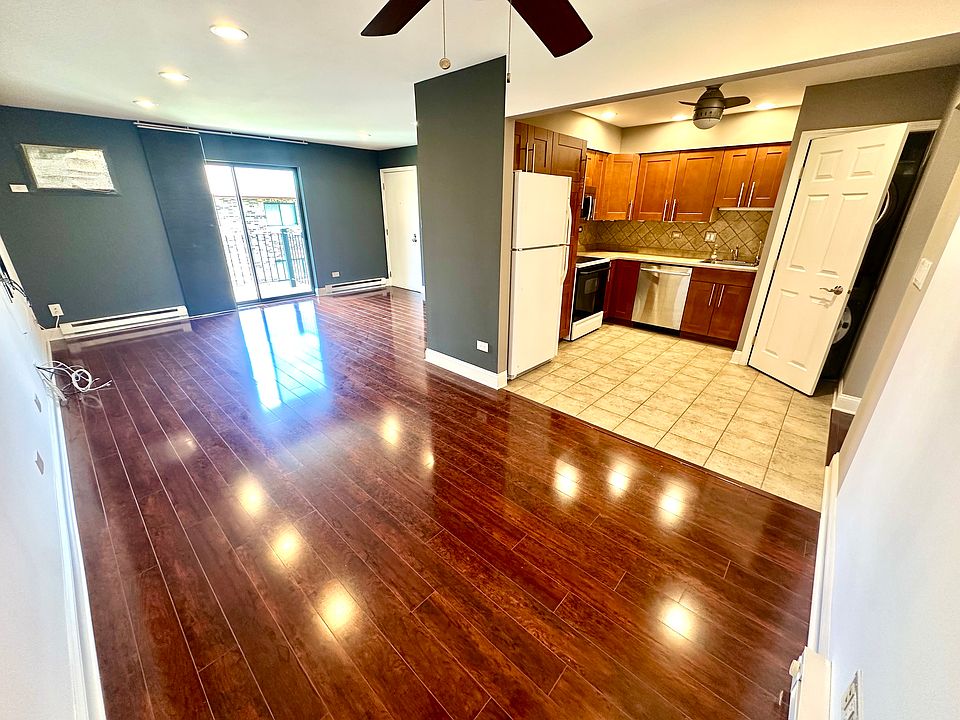 Kitchen, dining room and living room