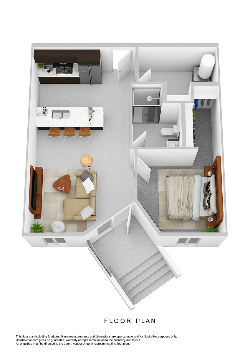 Floor plan 1 Bedroom 1 Bathroom Walk Up